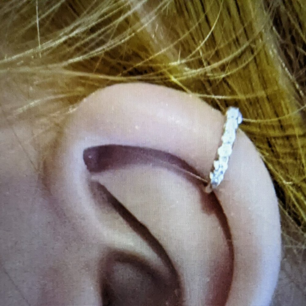 14k Solid White Gold Cartilage Piercing Hoop Ring